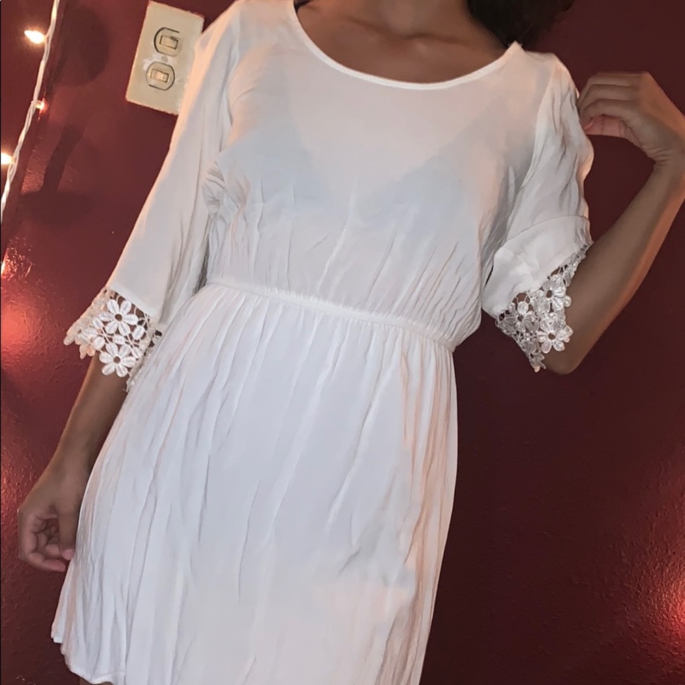 white boho dress